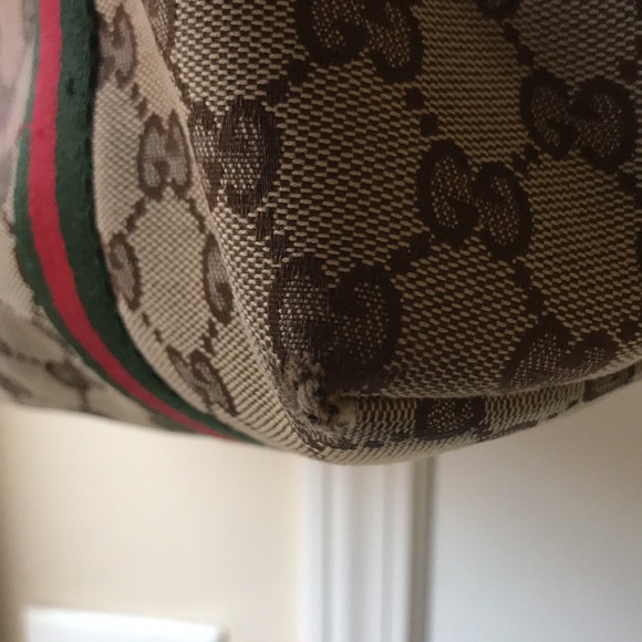 Authentic Gucci Sherry Line Shoulder Bag Tote 2 stripes - Picture 6 of 15